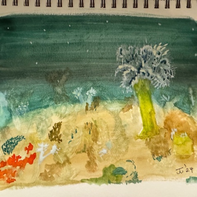 The Ripley's Aquarium of Canada in Toronto inspired this watercolour.