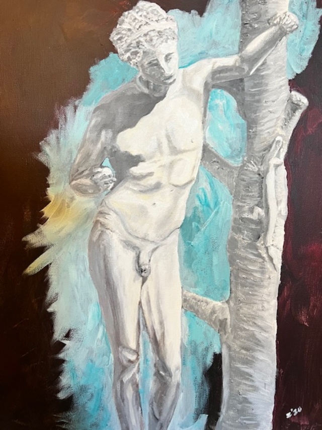 Lizard Killer - Apollo, my rendition of the Statue at the Louvre.
Acrylic on canvas
16 x 20