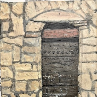 12-14th century Dungeon door at St. Paul de Vence in France.
Acrylic on Canvas
7 x 14